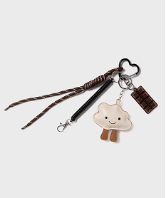 GEMO Porte-clés avec 4 breloques marron standard