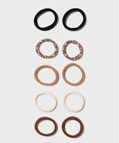 GEMO Elastiques doux pour les cheveux (lot de 10) marron standard