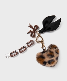 GEMO Porte-clés avec 4 breloques Brun