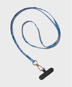 GEMO Cordon de téléphone à motifs cachemire bleu standard