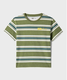 GEMO Tee-shirt manches courtes à rayures garçon Vert