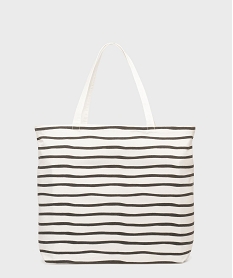 GEMO Tote bag à rayures Blanc