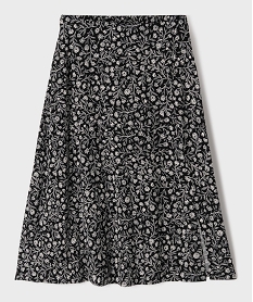 GEMO Jupe longue fluide imprimé fleuri fille noir chine