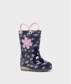 bottes de pluie a fleurs et paillettes bebe fille - little love bleuK808901_2