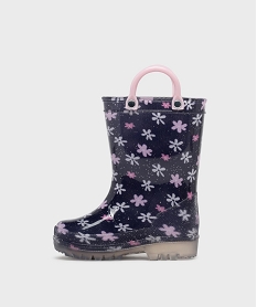 bottes de pluie a fleurs et paillettes bebe fille - little love bleuK808901_3