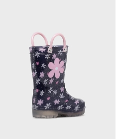 bottes de pluie a fleurs et paillettes bebe fille - little love bleuK808901_4