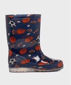 GEMO Bottes de pluie à motifs ballons garçon - 5 Miles bleu standard