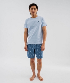 GEMO Pyjashort imprimé et brodé homme Bleu