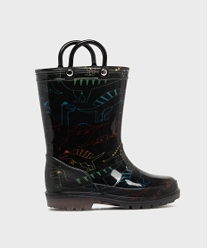 GEMO Bottes de pluie à motifs dinosaures garçon - 5 Miles noir standard