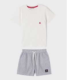 GEMO Pyjashort bicolore garçon - LuluCastagnette blanc standard