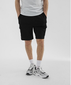 GEMO Bermuda en maille French Terry coupe cargo homme noir standard