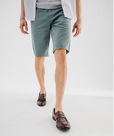 GEMO Bermuda en coton stretch coupe Regular homme Bleu