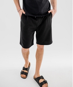 GEMO Bermuda en maille French Terry avec taille ajustable homme noir standard