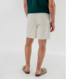 GEMO Bermuda chino en coton stretch à taille élastique homme Beige