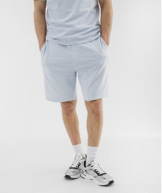 GEMO Bermuda en maille French Terry avec taille ajustable homme Bleu