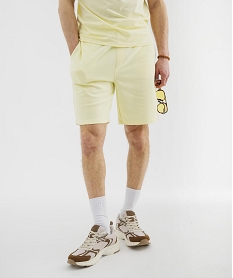 GEMO Bermuda en maille French Terry avec taille ajustable homme Jaune