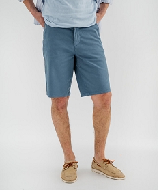 GEMO Bermuda chino coupe regular en coton stretch homme bleu standard