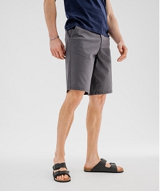 GEMO Bermuda chino coupe regular en coton stretch homme Gris