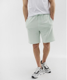 GEMO Bermuda en maille French Terry avec taille ajustable homme Vert