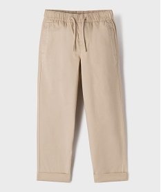 GEMO Pantalon chino avec taille ajustable garçon Beige