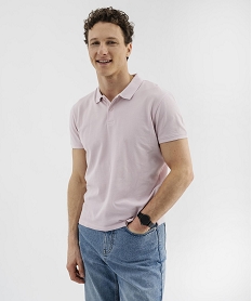 GEMO Polo manches courtes en coton homme Rose