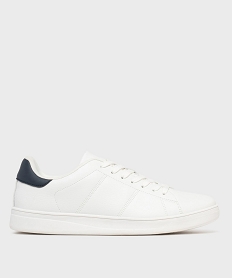 GEMO Baskets basses à lacets unies look urbain homme - 5 Miles blanc standard