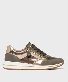 GEMO Baskets à talon compensé et détails brillants femme - Valentina Baldano Vert