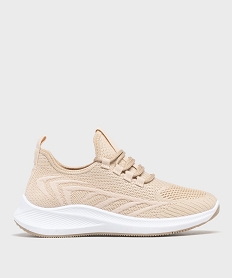 GEMO Baskets basses running en mesh à lacets femme - Valentina Baldano Beige