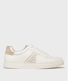 GEMO Baskets basses avec touches métallisées femme - Valentina Baldano blanc standard