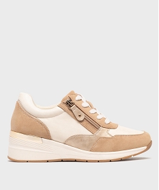 GEMO Baskets jogger à talon compensé femme - Valentina Baldano Beige
