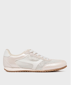 GEMO Baskets basses en toile ajourée femme - Camps United blanc vif