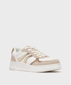 baskets avec empiecements contrastants femme - 5 miles blanc standardK860301_2
