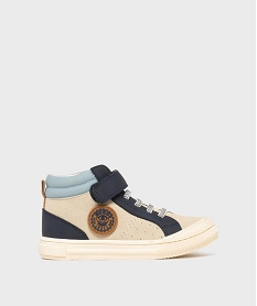 GEMO Baskets montantes à lacets élastiques et scratch garçon - BUGGY SHOES Beige