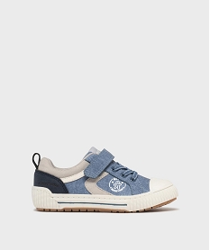 GEMO Baskets à scratch aspect toile denim garçon - Gepy Bleu