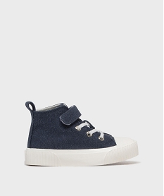 GEMO Baskets montantes en toile fermeture scratch garçon - 5 Miles Bleu