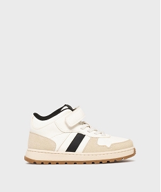 GEMO Baskets montantes à semelle crantée et scratch garçon Beige