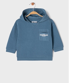 GEMO Sweat à capuche en molleton gratté doux bébé garçon bleu standard
