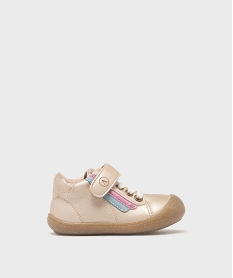 GEMO Chaussures premiers pas à semelle intérieure cuir et fermeture scratch bébé fille - Alma dore