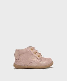 GEMO Chaussures premiers pas en cuir pailleté bébé fille - LuluCastagnette Rose
