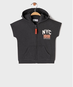 GEMO Sweat à capuche sans manches bébé garçon Gris