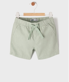 GEMO Short en coton et lin à taille élastiquée bébé garçon Vert