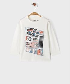GEMO Tee-shirt manches longues avec motif voiture bébé garçon blanc standard