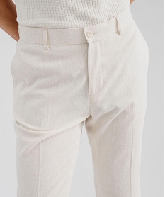 pantalon de costume en viscose et lin homme beigeK887401_2