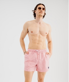 GEMO Short de bain rayé à taille élastiqué homme - LuluCastagnette Rouge