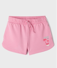 GEMO Short ample en maille French Terry fille Rose
