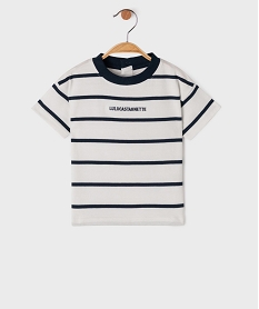 GEMO Tee-shirt manches courtes à rayures bébé garçon - LuluCastagnette Blanc