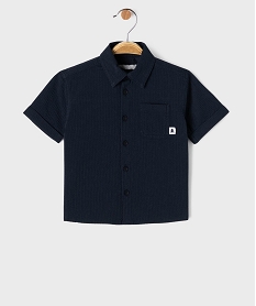 GEMO Chemise manches courtes en coton gaufré bébé garçon - LuluCastagnette Bleu