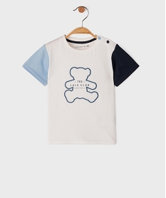 GEMO Tee-shirt à manches courtes colorées bébé garçon - LuluCastagnette blanc standard