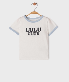GEMO Tee-shirt manches courtes avec inscription bébé fille - LuluCastagnette blanc standard
