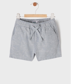 GEMO Short en lin et coton avec taille ajustable bébé garçon Gris